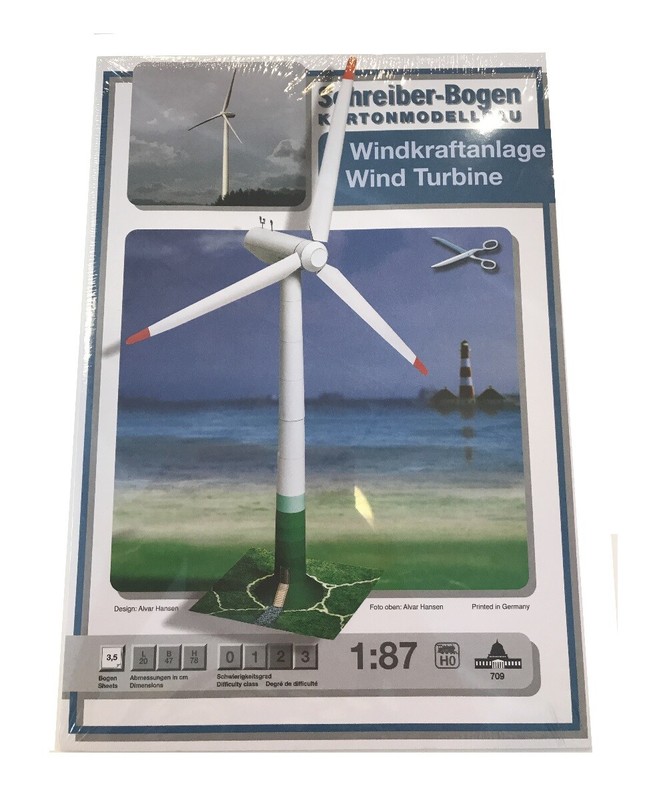 Cardboard Model Construction Wind Turbine | Paper Model Craft Sheet