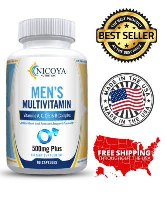 Men's Premium Daily Multivitamin 50+  Immune, Energy & Wellness 60 Ct, 500MG+