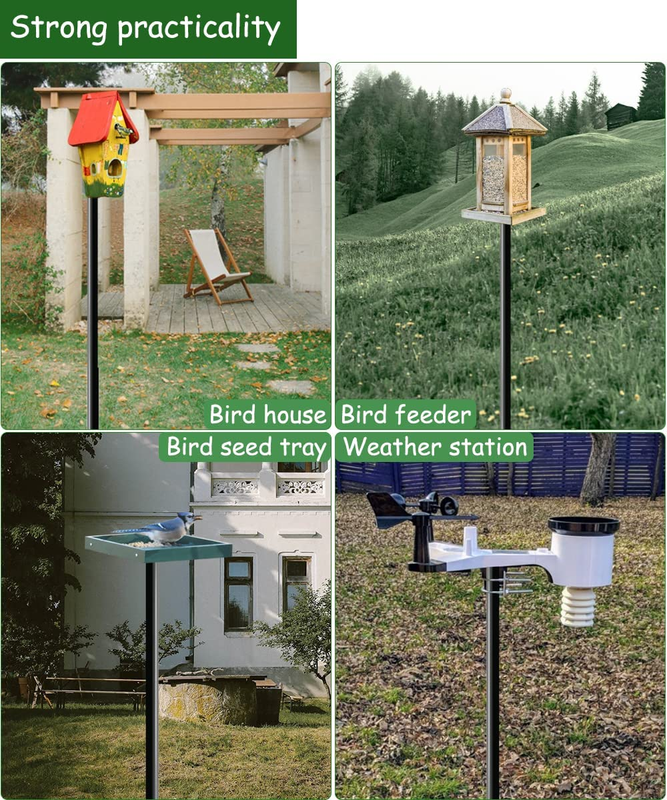 75 Inch Bird House Pole Mount Kit, Adjustable Heavy Duty Bird Feeder Pole for Ou