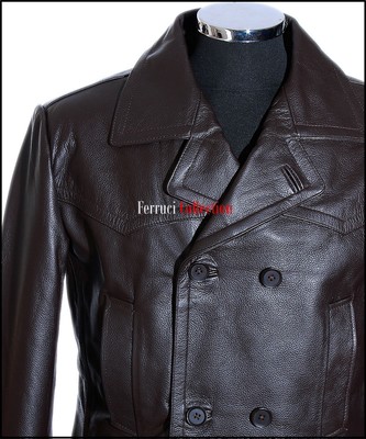 FC HERREN LEDER JACKE WK2 KRIEGSMARINE DEUTSCH U-BOOT SEEMANNSJACKE DECK MANTEL