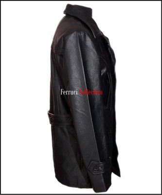 FC HERREN KRIEGSMARINE SCHWARZ SEEMANNS JACKE LEDER DECK MANTEL U-BOOT DEUTSCH