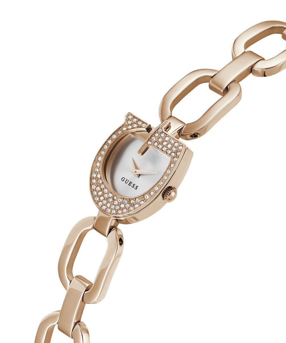 Pre-owned Guess Ladies Watch Wristwatch Gia Gw0683l3 Stainless Steel Rose Gold