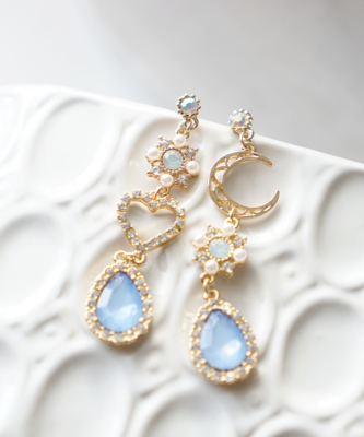 Baby blue drop earrings sale