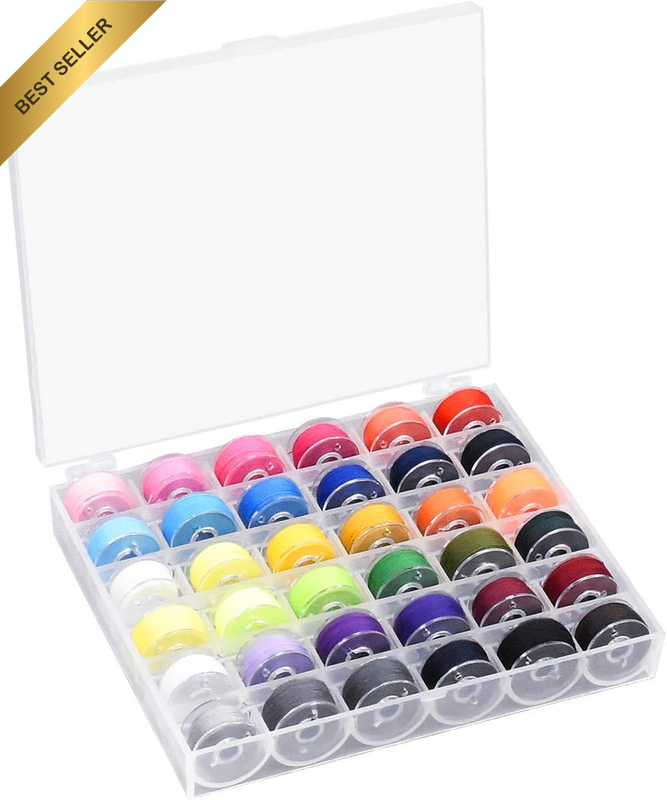 36PCS Sewing Bobbins and Threads, Prewound Assorted Sewing Thread Spools