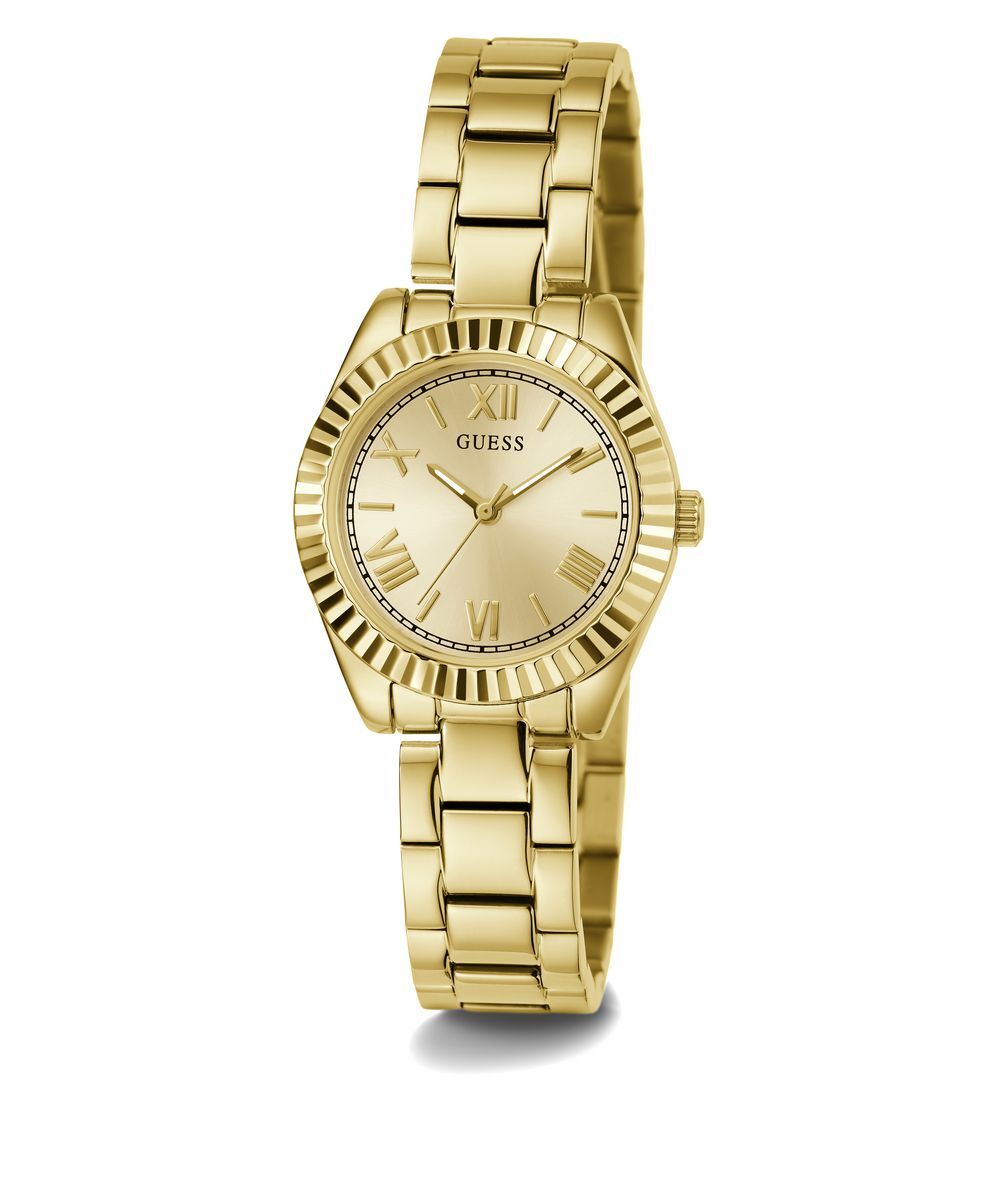 Pre-owned Guess Ladies Watch Wristwatch Mini Luna Gw0687l2 Stainless Steel Gold