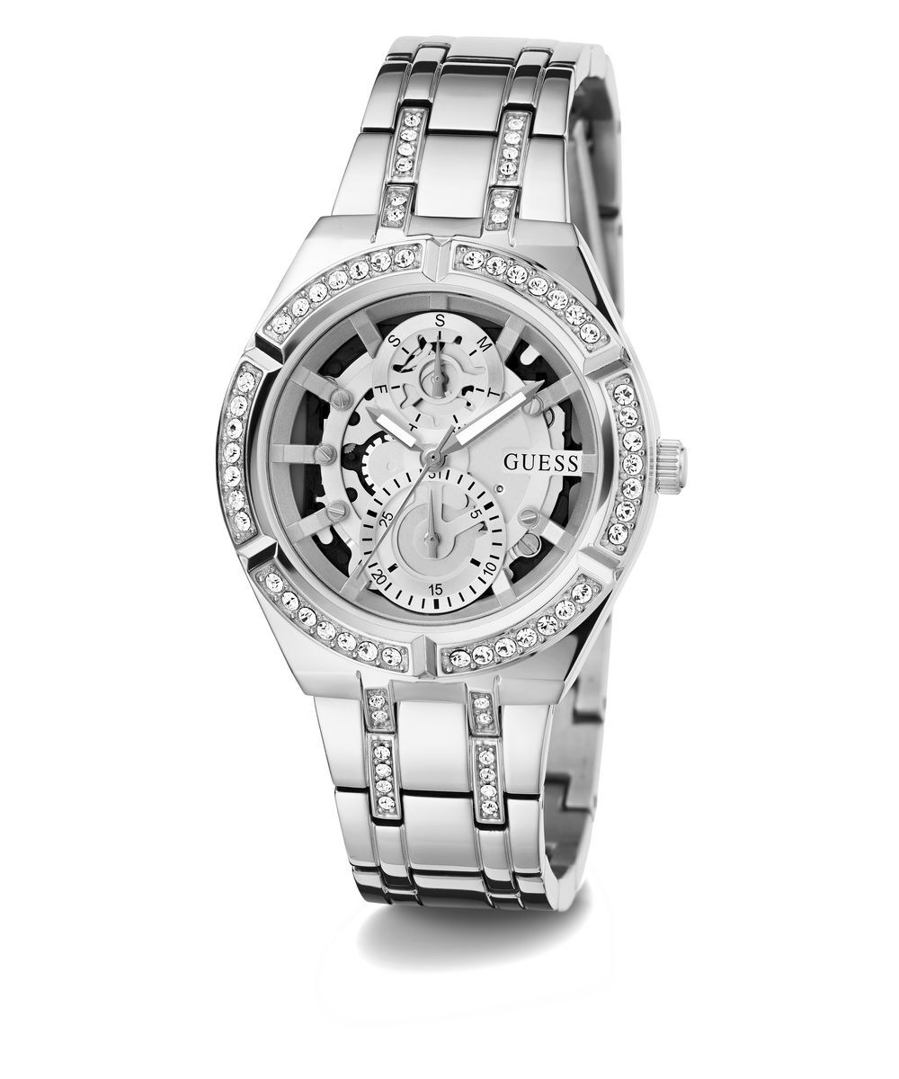 Pre-owned Guess Ladies Watch Wristwatch Allara Gw0604l1 Stainless Steel