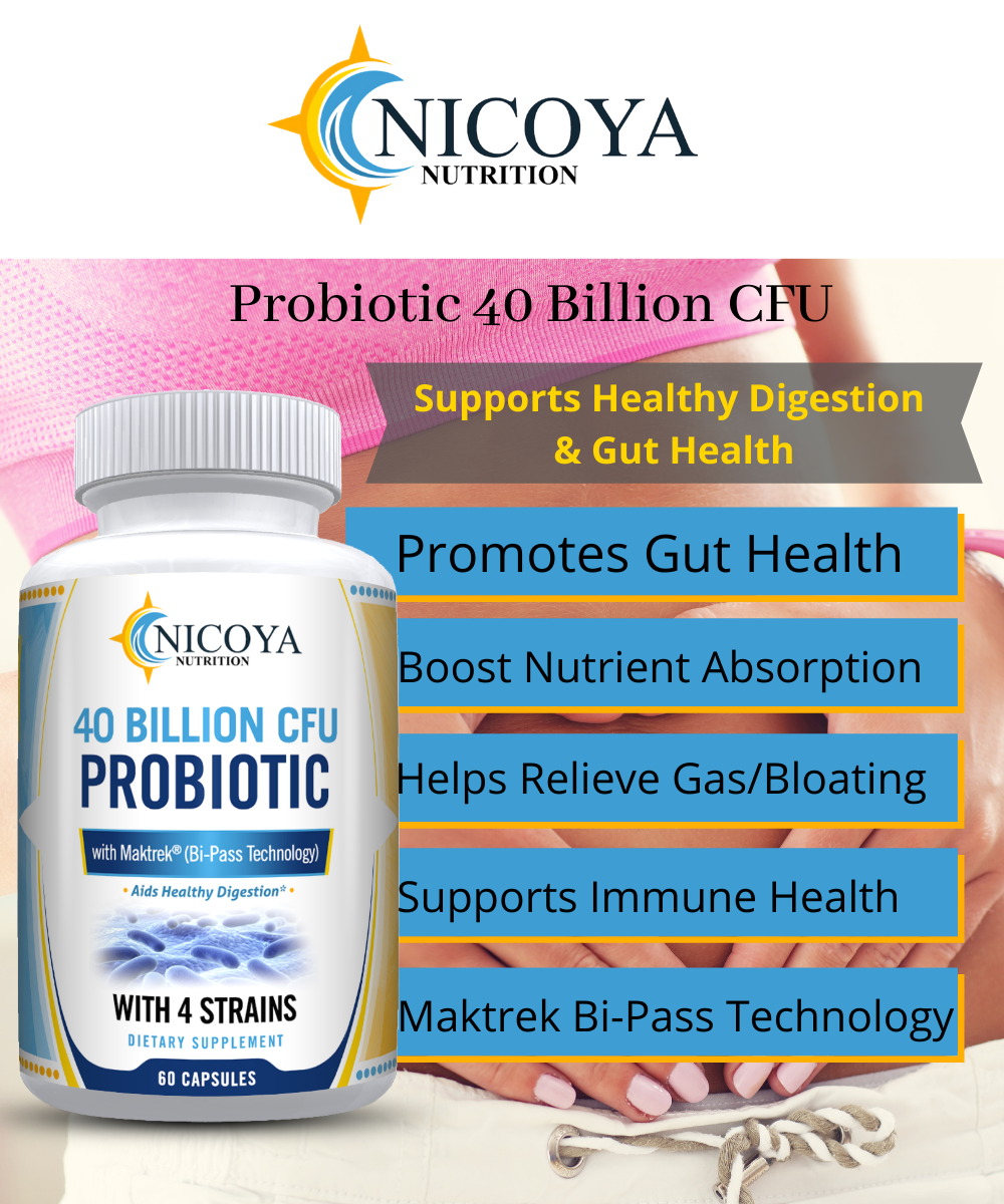 Probiotics 40 Billion CFU Guaranteed Potency Digestive Immune Health Supplement