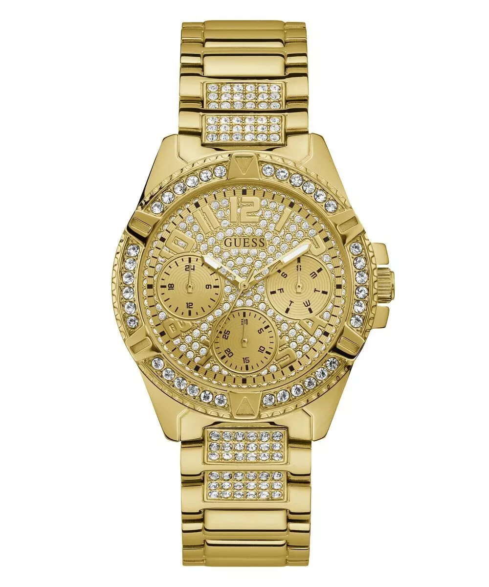 Guess Ladies Frontier Crystal Stainless Steel Quartz Watch - W1156L2 NEW