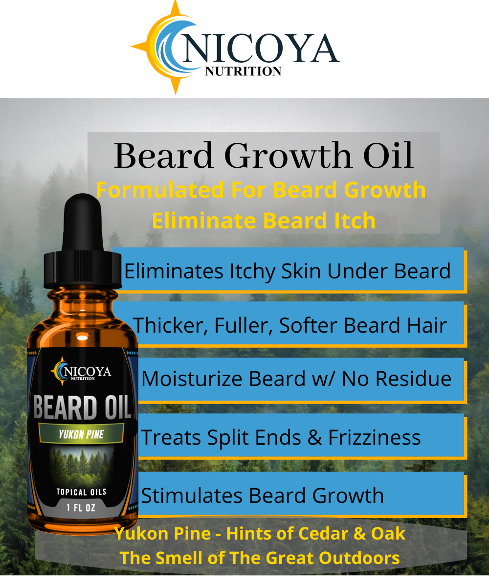 Beard Growth Oil - Fast Growing Beard Mustache Facial Hair oil for Men, Yukon