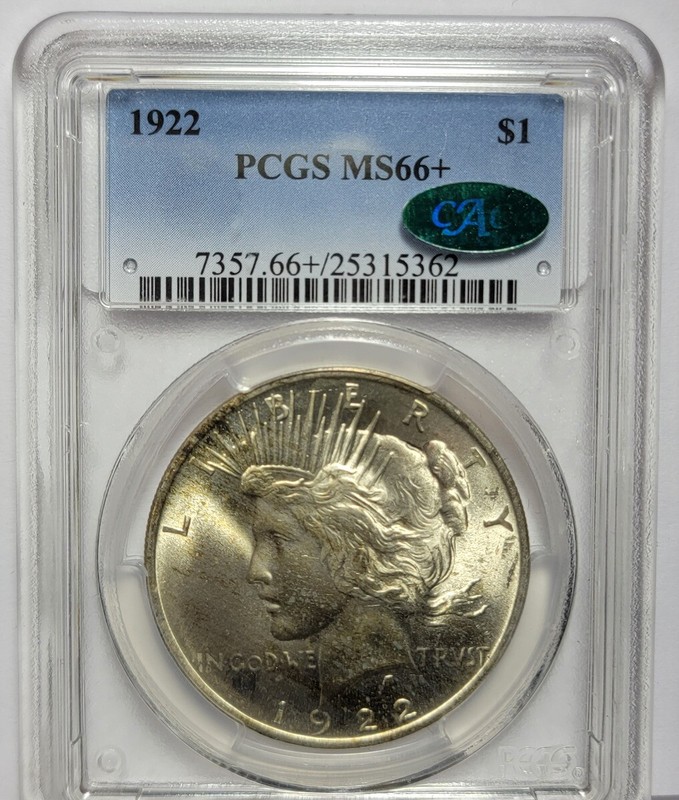 1922  $1 PCGS MS66+  CAC 25315362