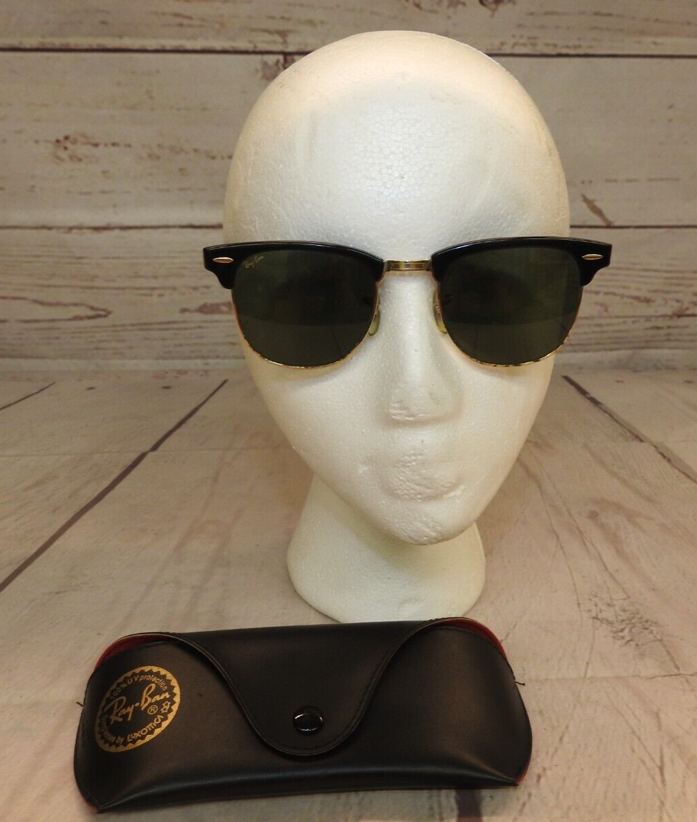 Vintage Bausch & Lomb USA Ray-Ban Clubmaster Black and Gold