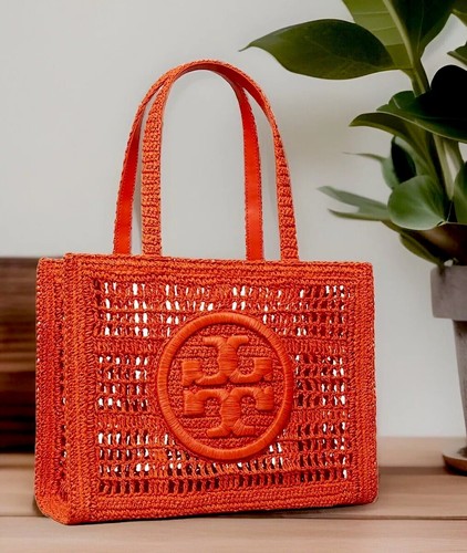 TORY BURCH エラ小さな革で編まれたストロートートバッグ エラ コレクション | トートバッグ | トリーバーチ公式