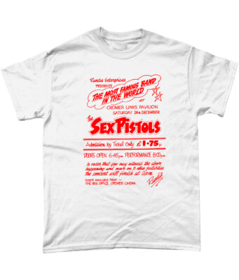 Sex Pistols Gig Poster T Shirt Sid Vicious Johnny Rotten Punkの