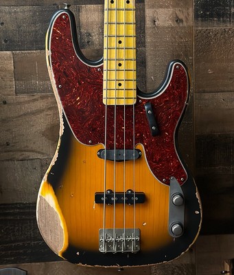Nash PB/J-55 2 Tone Burst Bass Guitar - with Hard Case