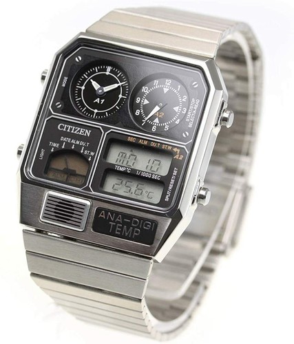 Pre-owned Citizen Ana-digi Temp Jg2101-78e Silver Men's Watch In Box