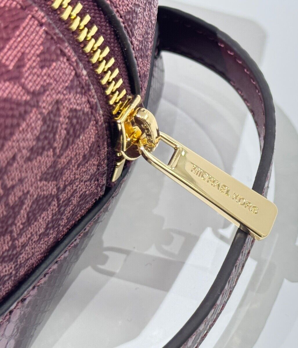 MICHAEL KORS JET SET TRAVEL MEDIUM TRAVEL COSMETIC CASE MK OXBLOOD MULTI