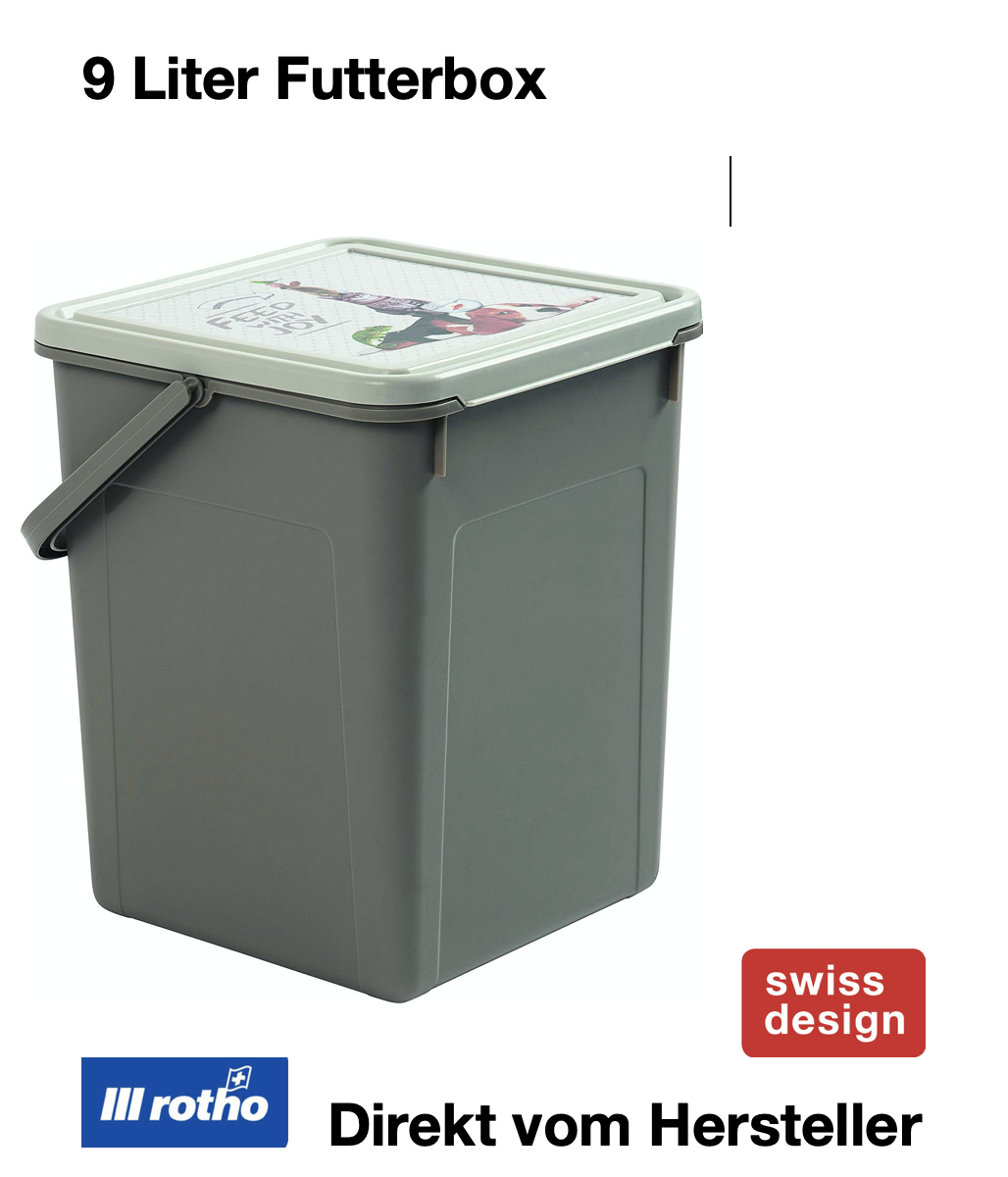 Rotho Fabio Aufbewahrungsbox Tierfutter Kunststoff Dose Tragegriff  Deckel 9 L