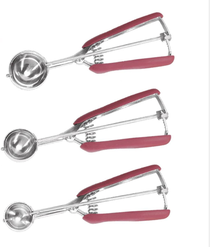 Set of 3  Ice Cream Scoop Stainless Steel Cookie Scoop 3Cm 4Cm 5Cm Trigger Relea