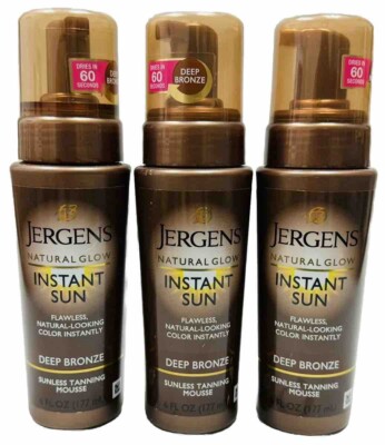 3 jergens natural glow instant sun deep bronze 6oz ea scuffed exterior