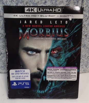 4K ULTRA HD Morbius + Blu-Ray + Slipcover (Dig Exp) NEW SEALED