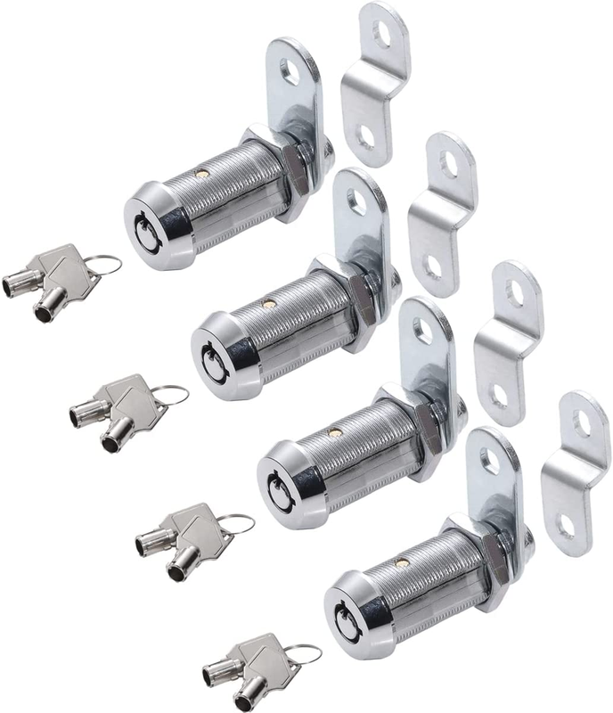 Tubular Cam Lock Cabinet Lock,Keyed Alike Removable Key, 1-1/4