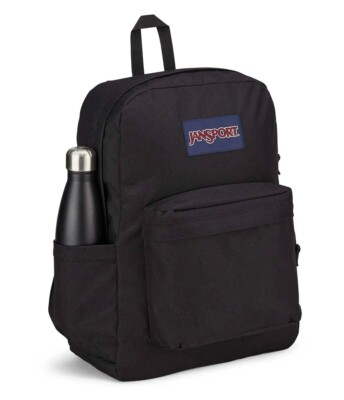 New JanSport SuperBreak Plus Black Classic Backpack Fashion Simple Commuter Bag