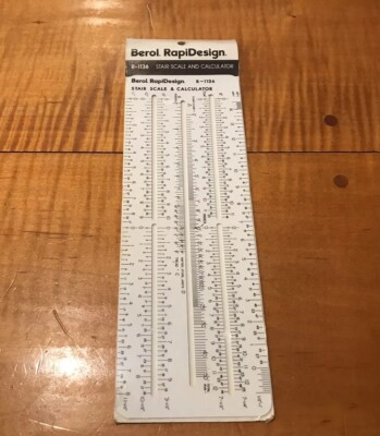 Berol Rapidesign Template R-1136 Stair Case Calculator Stringer Riser Cut Guide
