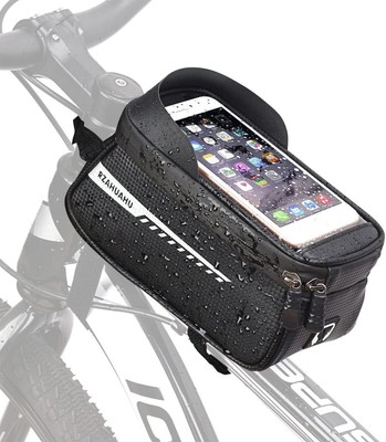 Bike Front Frame Bag, Waterproof Bike Bag Bike Phone Holder Mountain Bicycle