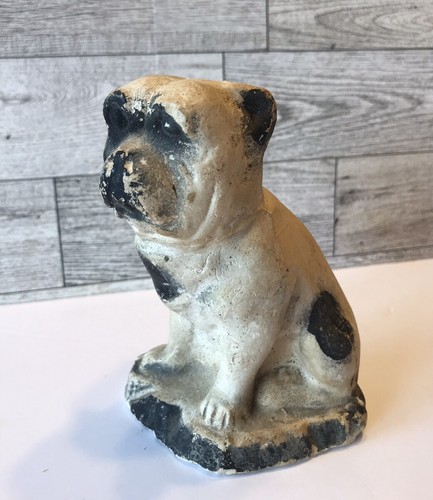 蔵*＊様 Vintage Chalkware Bulldog Vintage Chalkware Carnival Game Prize Bulldog 1930-40s Vintage