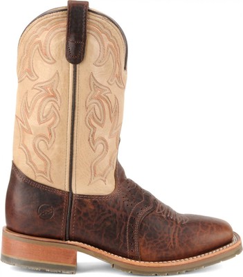 Pre-owned Double-h Boots Men's Graham 11" Domestic Bison Leather Wide Square Toe I.c.e.™ R In Brown