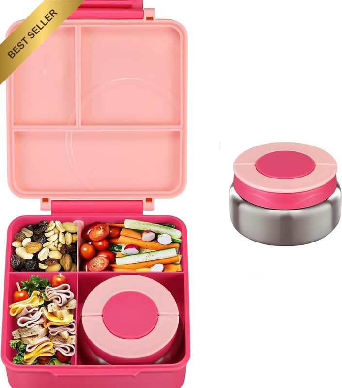 Insulated Bento Box for Kids - Durable, Leak-Proof, Microwave-Safe, Portable and