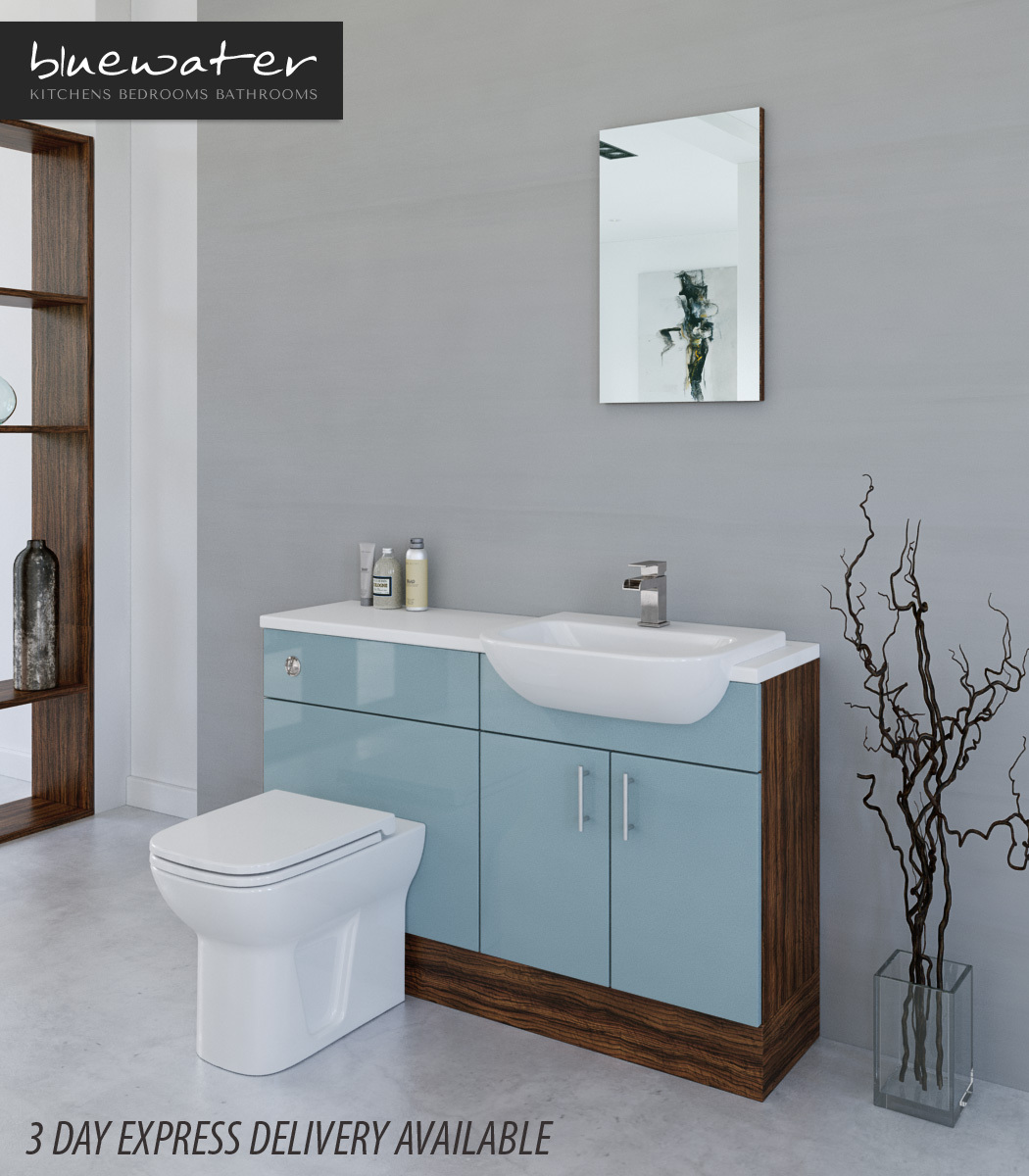 Details About Duck Egg Blue Olivewood Bathroom Fitted Furniture 1300mm
