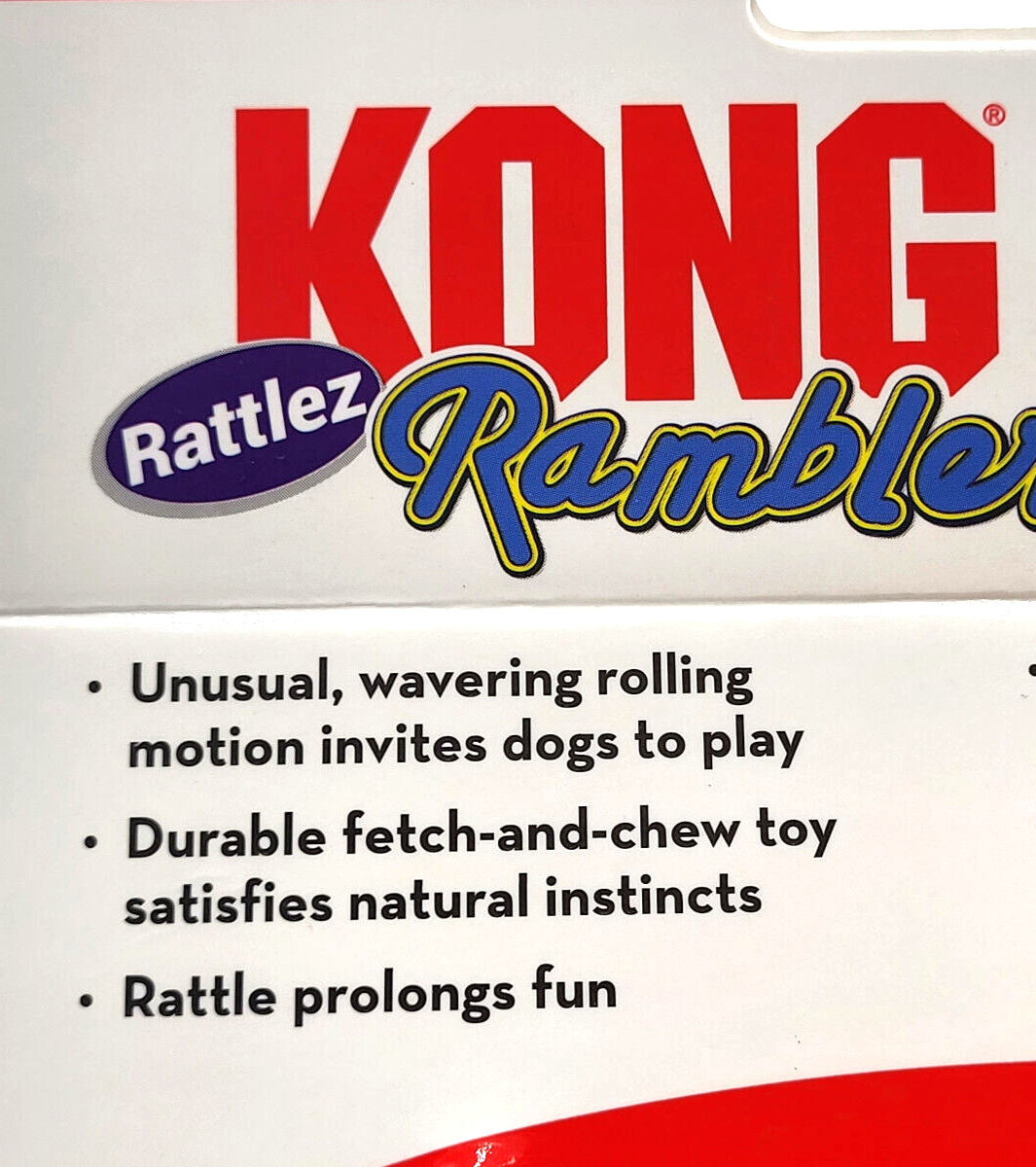 KONG Rambler Rattlez X-Ball Medium/Large Fetch & Chew Dog Toy 3"