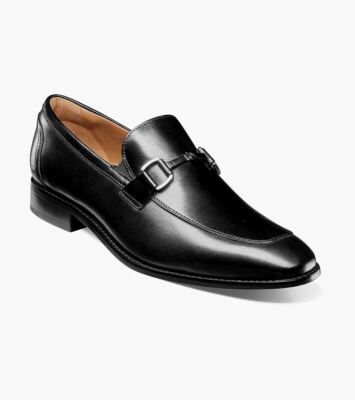 Мужские модельные туфли-мокасины Florsheim Mens Conetta черного цвета без шнуровки из натуральной кожи