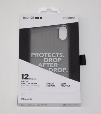 New Evo Check Tech21 Slim Phone Case for Apple iPhone XR Smoke Black SUPM51109