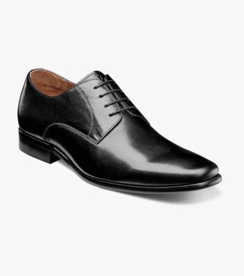 Мужские модельные туфли-оксфорды Florsheim Mens Postino черного цвета на шнуровке из кожи Оксфорд