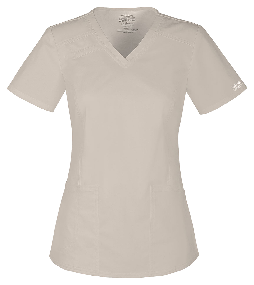 4710 Cherokee Women/'s New Short Sleeve Patch Pockets V Neck Twill Scrub Top