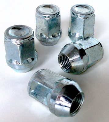 Set of 5 x M12 x 1.5, 21mm Hex, taper wheel nuts lugs bolts