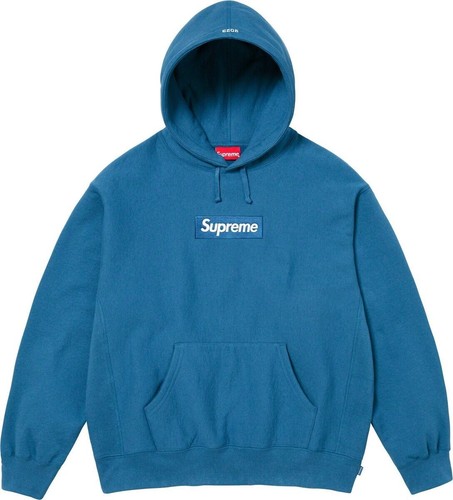 SUPREME SUPREME BOX LOGO HOODED SWEATSHIRT BOGO HOODIE FW23 BLUE LIGHT GREEN SAND LARGE