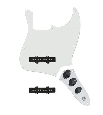 920D Custom Jazz Bass Loaded Pickguard With Drive (Hot) Pickups, Parchment Pi...