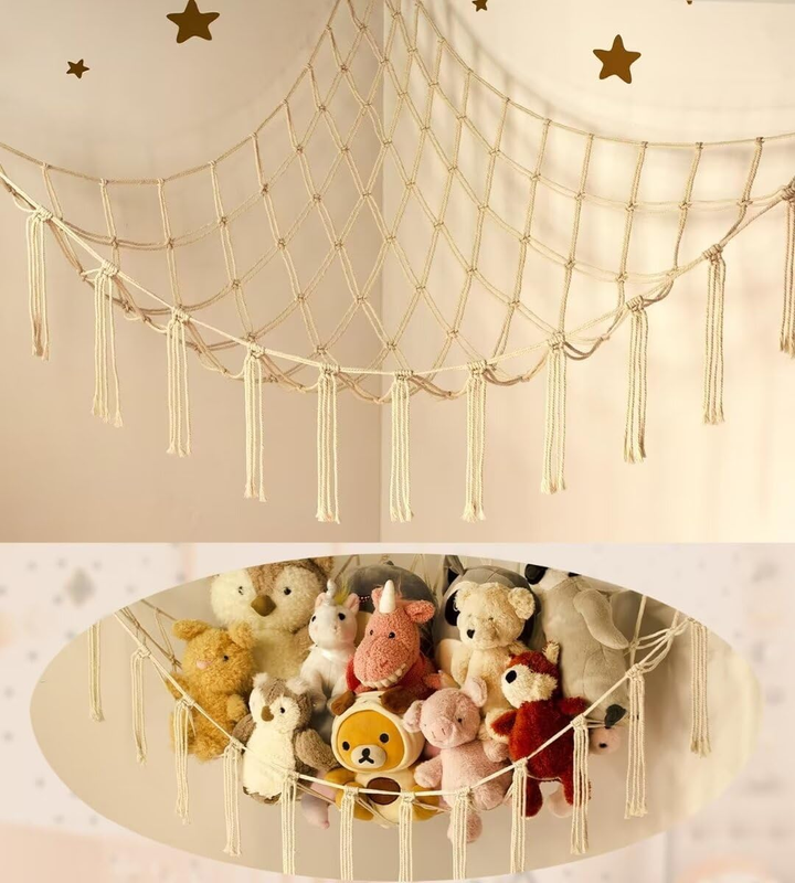 Large Toy Hammock Net for Stuffed Animals Room Decor, Stuffed Animal Storage Ham