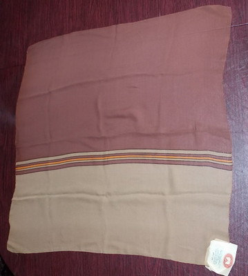 NWT Vintage Old stock Russian Silk Scarf Brown Earthtones Stripe 27quot Square NWT Vintage Old stock Russian Silk Scarf Brown Earthtones Stripe 27quot Square