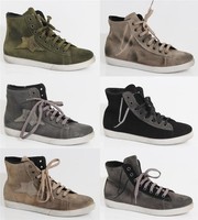 ITALY DAMEN OVYE LEDER Freizeit SNEAKER Wildleder Schuhe High Top Used Look