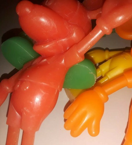 4 Louis Marx Walt Disney Plastic Figure Toy Lot Mickey Mouse 1976 Durham Vintage