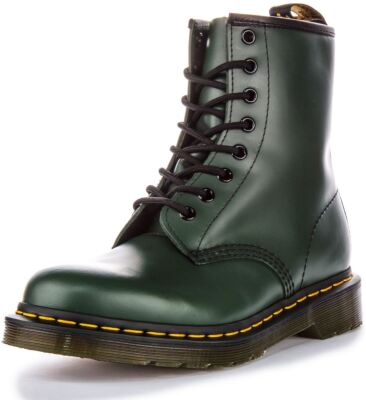 Pre-owned Dr. Martens Dr Martens 1460 Smoth Core Lace Up 8 Eyelet Boot In Green Size Us6 - 13