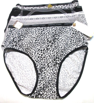 ADRIENNE VITTADINA LADIES' 5 PK BRIEF PANTIES-3 PRINT-2 SOLIDS-NWT-COTTON BLEND