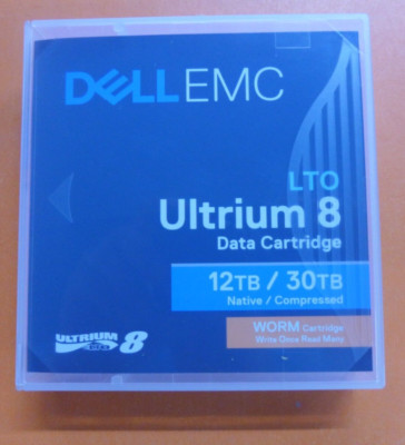 (LOT OF 5)Dell EMC LTO Ultrium 8 12TB/30TB Data Worm Cartridge H4M3K 08GKC