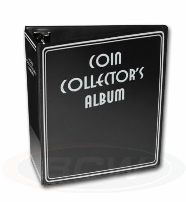 BCW 3''  Coin Collector's Album (Black) 3 Ring Binder Holds Pocket Pages