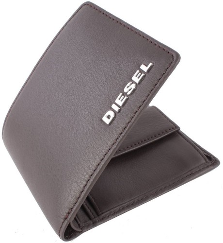 Diesel Men Wallet Black Vintage Leather Round Zip Good