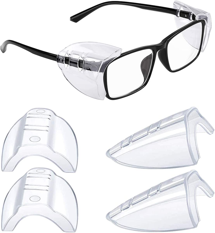 Safety Glass Side Shields for Prescription Glasses Slip on Clear Small to Large